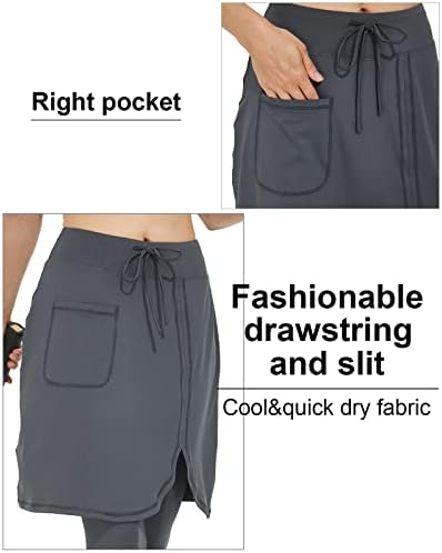 Cityoung Capri עם חצאית מחוברת לנשים חצאית אתלטית עם חותלות חותלות חותלות צנועות חותלות לנשים