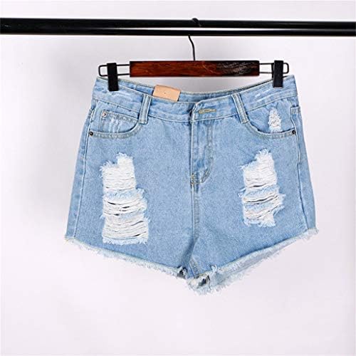 נשים שאקומיות מתפרקות ג'ינס ג'ין מכנסיים קצרים חוף קיץ מזדמן נוח נוח אמצע עלייה קרועה מכנסי ג'ינס במצוקה