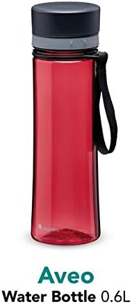 ALADDIN AVEO אטום דליפה אטום דליפות בקבוק מים 0.6L דובדבן אדום - פתח רחב למילוי קל - ללא BPA - בקבוק