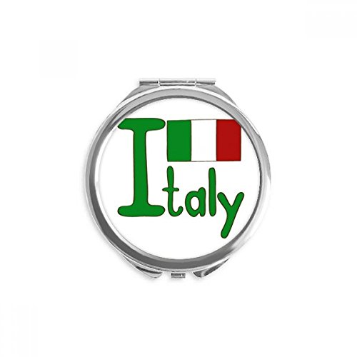 איטליה לאומי דגל ירוק דפוס יד קומפקטי מראה עגול נייד כיס זכוכית