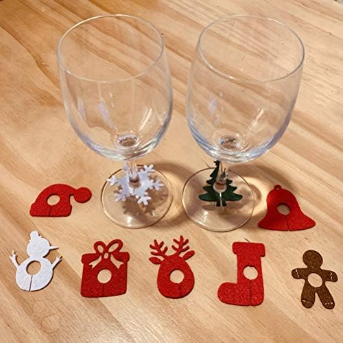 צעצוע 9 יחידות סט חג המולד יין זכוכית סמן יצירתי עיצוב שתיית כוס מזהה מסיבת כוס סימן פסטיבל דקורס חג