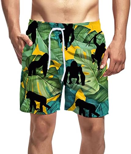 מכנסי חוף XXBR לגברים, מכנסי שחייה יבש מהירים עם רירית רשת גזעי שחייה מצחיקים עם חיתוך ומכנסי סרוגה