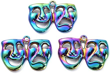 20 יחידות צבעוני קומדיה וטרגדיה פנים איפור שחקנים ושחקנית קסם מרדי גרא דרמה מסכת קסמי להכנת תכשיטים