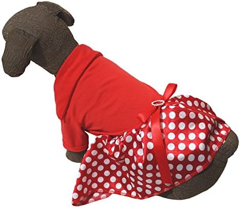 בגדי גור שמלת כלבים רגילה חולצת כותנה אדומה של חולצת פולקה לבנה טוטו טוטו