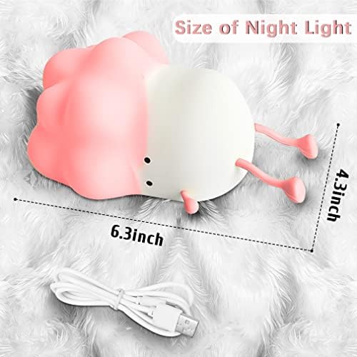 כרוב סיליקון לילה אור לחדר שינה, ברז שליטה נטענת משתלת אור עבור תינוק ניתן לעמעום המיטה קריאת מנורה,