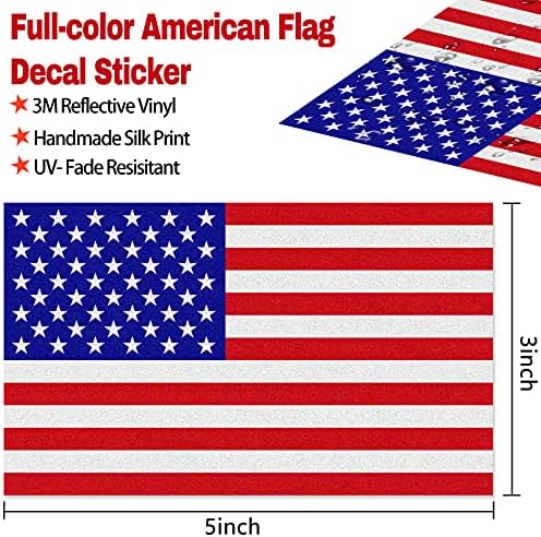 מדבקות דגל אמריקאיות מהורהרות בצבע מלא 2 זוגות צרור 3 x 5 דגל צבאי טקטי הפוך מדבקות ארהב לרכב שטח, כובע