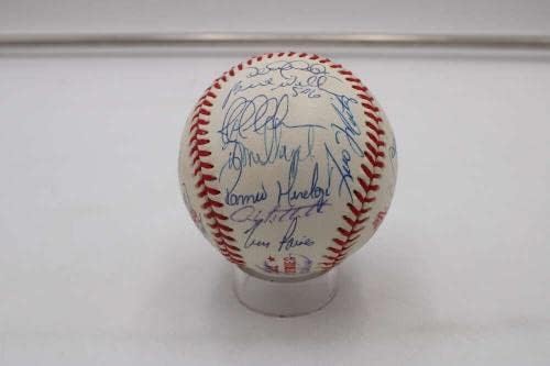 1996 צוות ינקי ניו יורק חתם על סדרת העולם בייסבול 27 חתימה JSA D7283 - כדורי בייסבול עם חתימה