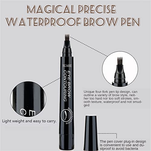 קוזיום מצח עט, קוזיום 4-טיפ מצח עט, לטווח ארוך עמיד למים 4 נקודות עיפרון גבות, קסום מדויק עמיד למים