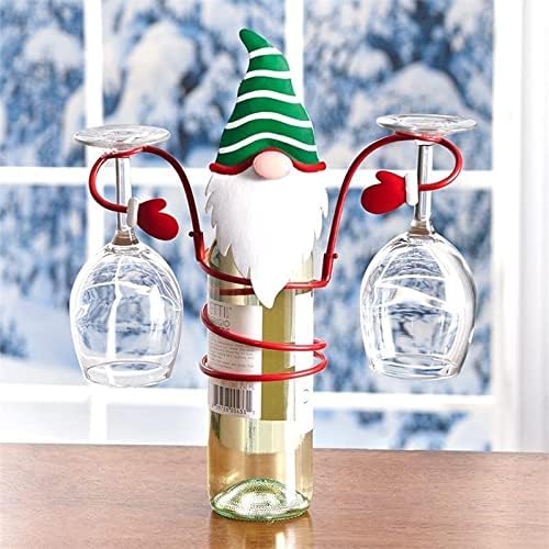 מחזיק זכוכית AOOF בקבוק חג סנטה קלאוס איש שלג מחזיק זכוכית יין מתלה לאחסון מתלה לחג המולד איש שלג