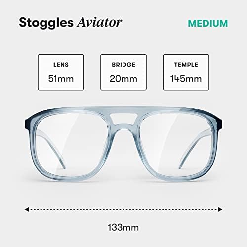 Stoggles - רשמי - Aviator - Z87.1 משקפי בטיחות מוסמכים - אנטי ערפל - חסימת אור כחול