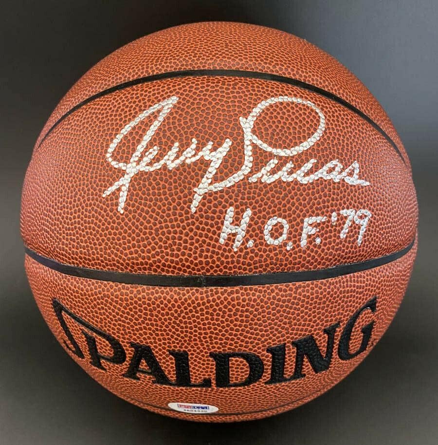 ג'רי לוקאס חתם על כדורסל קלט/פלט + HOF 79 ניקס רויאלס ITP PSA/DNA חתימה - כדורסל חתימה