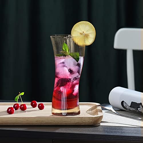 קוקטייל מיץ מים של ג'ואיין כוסות שתייה כוסות, כלי זכוכית בסגנון אוריגמי, כוס כדורגל אדווה, כוסות מצולעות