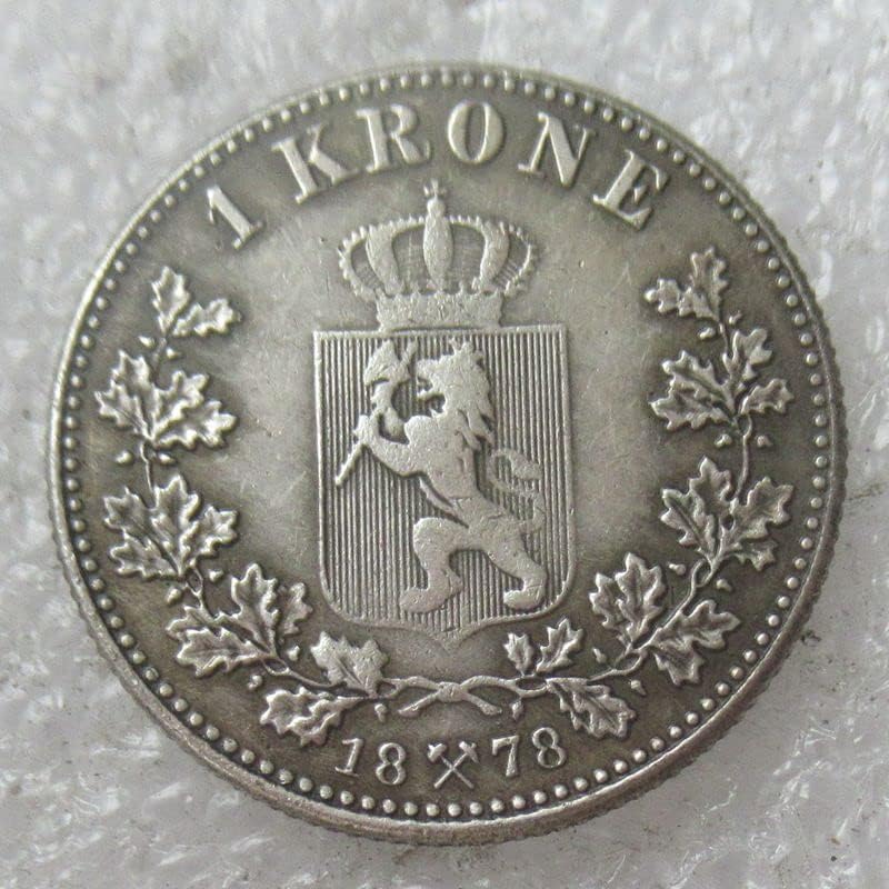 נורבגיה 1 קרונה 1877-1904 7 עותקים זרים של מטבעות זיכרון