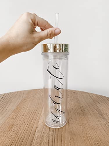 כוס צלול - Hydrate - בקבוק מים אקרילי, BPA בחינם, מתאים לקופלה, קיץ ...
