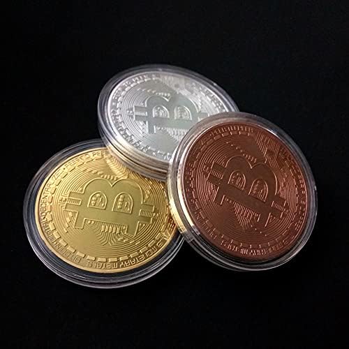 1 PCS מטבע זיכרון מצופה זהב מטבע ביטקוין מטבע וירטואלי מטבע cryptocurrency מטבע 2021 מטבע אספנות במהדורה