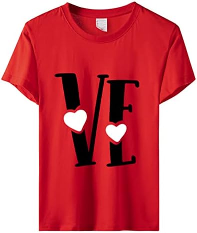 חולצות יום האהבה לנשים שרוול ארוך התאמה רופפת או צוואר אהבה חולצות חגיגה גרפיות