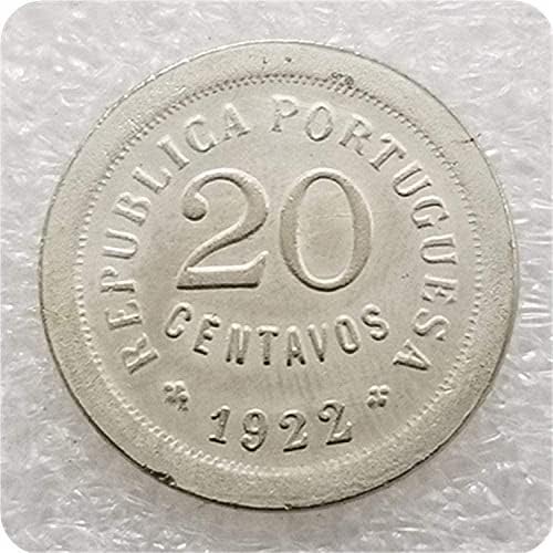 מלאכות עתיקות פורטוגזיות פורטוגל 20 סנטבוס 1922 מטבע זיכרון אוסף צפייה