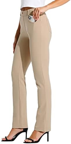 מכנסי שמלת יוגה לנשים של וויליט 29 /31 ברגל ישר נמתחת משרד יוגה מזדמן מכנסי עבודות קטנות/רגילות עם 4