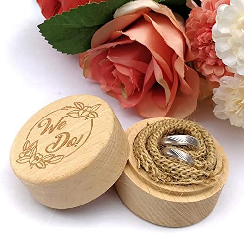 Qiaonnai ZD205 חריטה אישית לחתונה כפרי טבעת עץ תכשיטים תכשיטים לאחסון מחזיק מיכל מותאם אישית אנו מבצעים