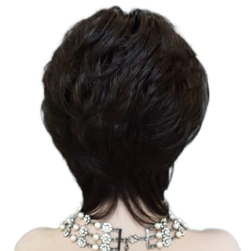 פאת פיקסי לחתוך לנשים שחורות שיער טבעי קצר פאה ברזילאי אמיתי בתולה שיער טבעי פאות שכבות תספורת ללא דבק
