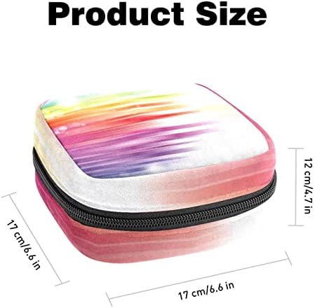 תיק תקופת, שקית אחסון מפיות סניטרית, מחזיק כרית לתקופה, כיס איפור, דפוס פסים צבעוני בצבעי מים