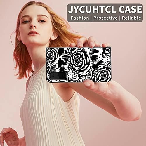 Jycuhtcl עבור Microsoft Surface Duo 2 Case 8.3 , עיצוב שחור ורד גולגול