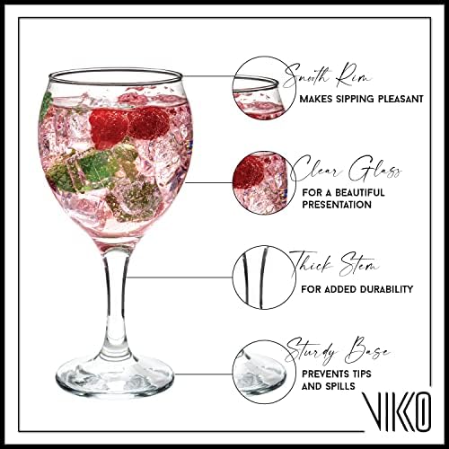 כוסות שתייה של ויקו, כוסות שתייה של 11 גרם סט של 6, כוסות זכוכית צלולות קריסטל למים או מיץ, כוסות זכוכית