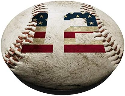 בייסבול מספר 12 עם אמריקה ארהב דגל טלפון מעמד פופגריפ פופגריפ: אחיזה הניתנת להחלפה לטלפונים וטאבלטים