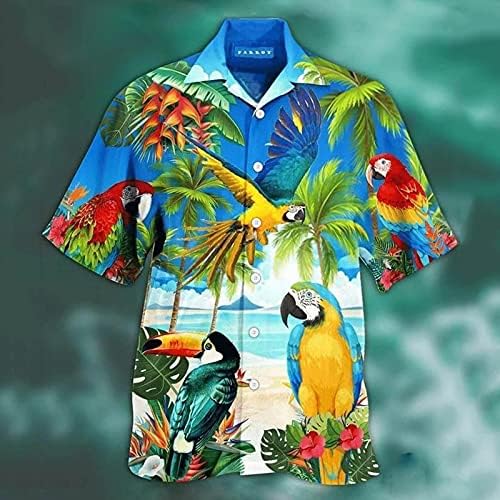 UBST 2022 חולצות הוואי חדשות חדשות, שרוול קצר בקיץ הדפסת עץ דקל טרופית