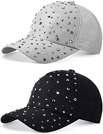 הפיר 2 יחידות מתכוונן לנשימה ריינסטון בייסבול כובע לנשים גברים פאייטים מקרית ספורט כובע ריינסטון כובע