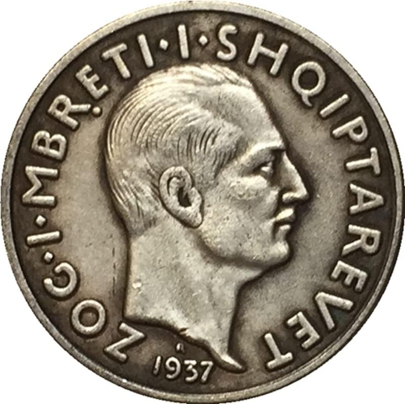 טהור נחושת טהורה מכסף מצופה כסף עתיק כסף מטבע אלבני מטבע 1937 קולקציית מלאכה