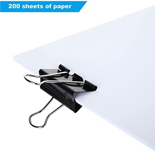 Ziqi 120 pcs 1.6 אינץ 'קליפים קלסר גדולים, קטעי נייר שחורים גדולים לציוד משרדי, קליפים קלסר מתכתי רחב,