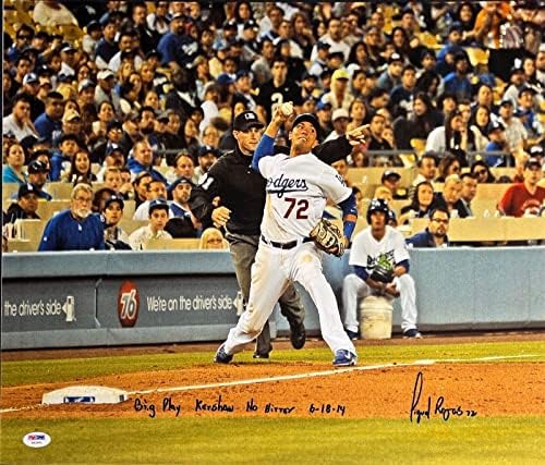 מיגל רוג'אס לוס אנג'לס דודג'רס חתום על 16x20 צילום PSA R92901 - תמונות MLB עם חתימה
