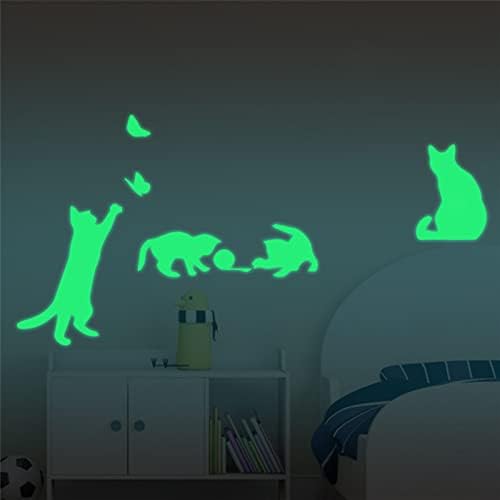 זוהר קיר מדבקות זוהר חתול קיר קישוט ילדים של שינה דקורטיבי קיר מדבקות מדבקות לילדים חדר