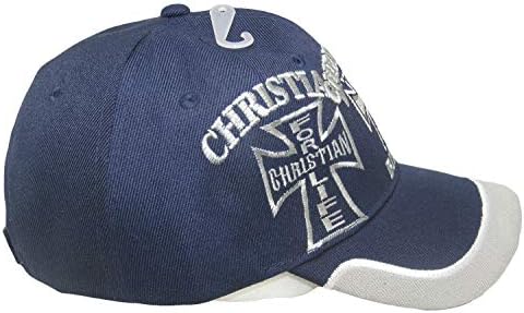 סחר רוחות נוצרי אופנוען צלב ישו המשיח כהה כחול רקום כובע כובע כובע841א למעלה