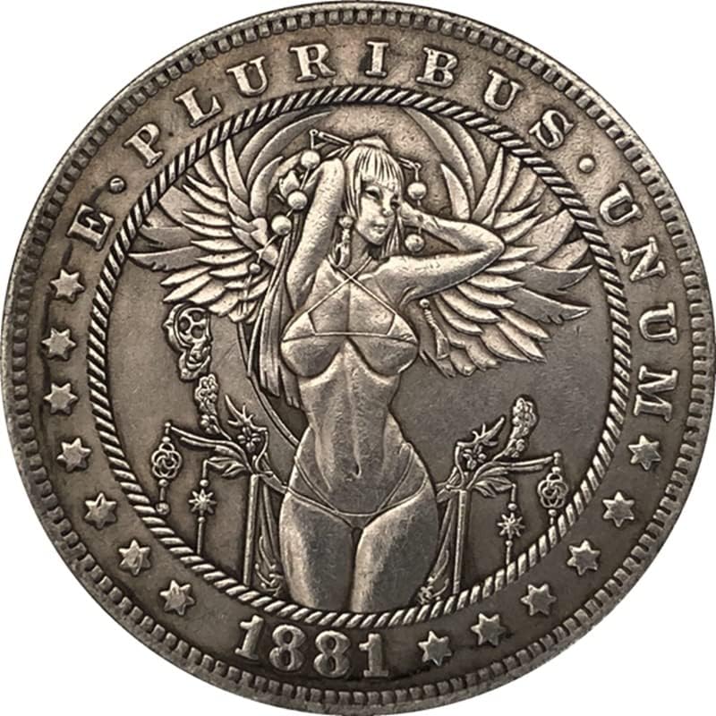 מטבע עתיק של 38 ממ סילבר דולר אמריקאי מטבע טראמפ טראמפ 1881 סמק 105