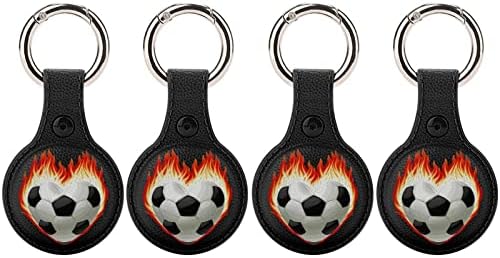כדורגל על אש לב מגן מקרה עבור תגי אוויר עם מפתח טבעת תגי אוויר גשש כיסוי מחזיק אבזרים