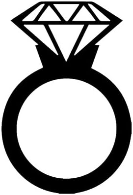 טבעת נישואין של יהלום צללית ויניל מדבקה מדבקה