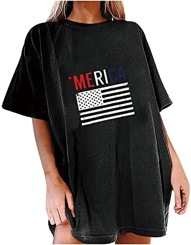 מריקה חולצות לנשים 4 יולי פטריוטית חולצה אמריקאי דגל חולצה קיץ קצר שרוול צוות צוואר טי חולצות