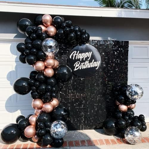 חיים אמיתיים שמר קיר רקע עם 24 הניצוץ שחור נצנצים פנלים לקישוט של חתונה, מסיבה, יום הולדת