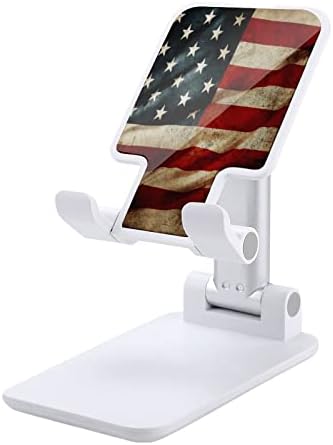 מקרוב של גראנג 'דגל אמריקאי טלפון נייד מתכוונן לעמוד מחזיק טבליות ניידות מתקפלות לחוות נסיעות משרדיות