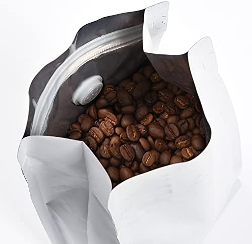 50 מארז שקיות קפה עם רדיד אלומיניום ושסתום הסרת גזים, שקיות אחסון מחסום גבוהות הניתנות לסגירה חוזרת,