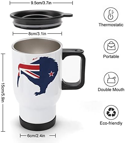 ציפור קיווי של ניו זילנד 14 גרם ספל קפה נסיעות ספל נירוסטה כוס מבודד ואקום עם מכסה