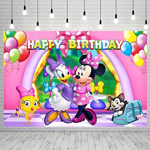 ורוד מיני פרפר רקע עבור יום הולדת ספקי צד מיני מאוס ודייזי ברווז באנר עבור מסיבת קישוטי תינוק מקלחת
