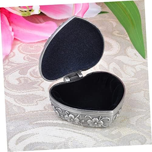 תיבת תכשיטי תיבת טבעות בציר תכשיטי תיבת לב בצורת אריזת מתנה טבעת אחסון ארגונית קישוטי אחסון תיבת בציר
