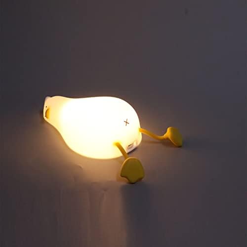 הוביל אור לילה ברווז שטוח, מנורת לילה משתלה ניתנת לעמעום, מנורה חמודה לעיצוב חדר ילדים, אור חם נטענת