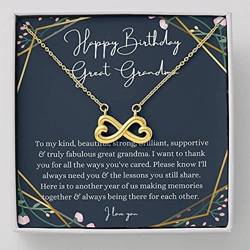 תכשיטי כרטיסי הודעה, שרשרת בעבודת יד- מתנה אישית אינפיניטי לבבות, מתנת יום הולדת לסבתא של נכדה גדולה/נכד,