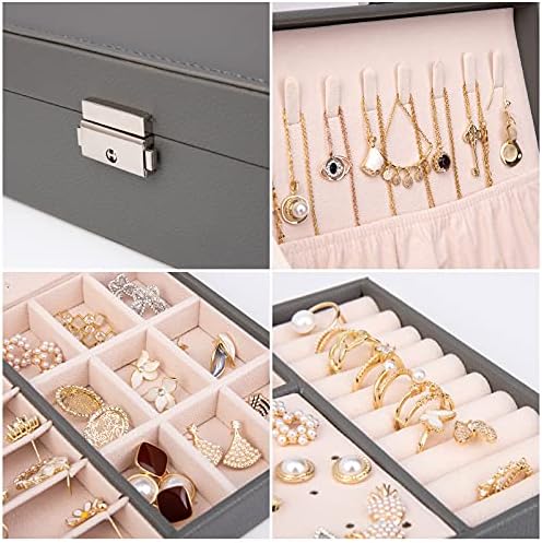 Jinhuohuo קופסאות תכשיטים קופסאות תכשיטים ארגזי תכשיטים ארגון מארגן ， מארגן קופסאות תכשיטים ניכרת של