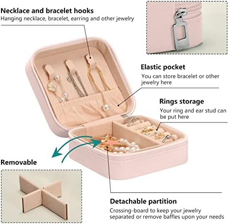 פרחי Umiriko קופסת תכשיטים לנשים לנשים, מארגן תכשיטים קטנים של עור PU, קופסאות מחזיק אחסון מארז לעגילי