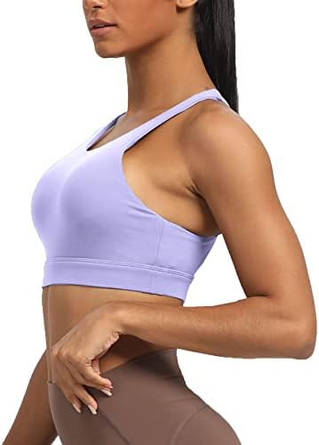 אימון לנשים Aoxjox ספורט ספורט חזיות כושר בינוני-גבוה גב-גב אחורי ספורטיבי חזייה מרופדת